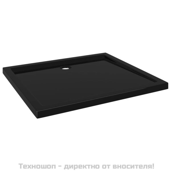 Правоъгълно ABS душ корито, черно, 80x90 см