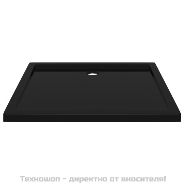 Правоъгълно ABS душ корито, черно, 80x90 см
