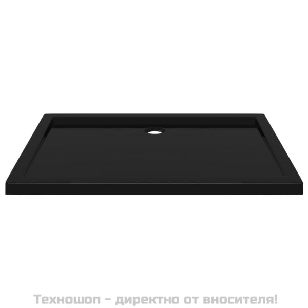 Правоъгълно ABS душ корито, черно, 80x110 см