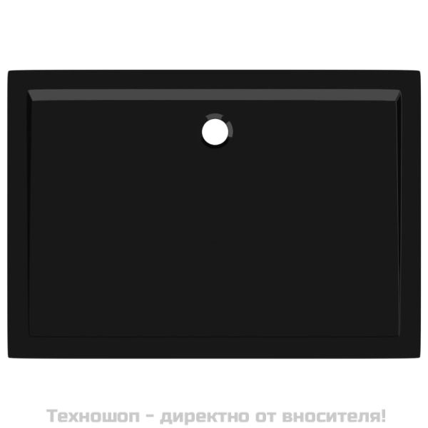 Правоъгълно ABS душ корито, черно, 80x110 см