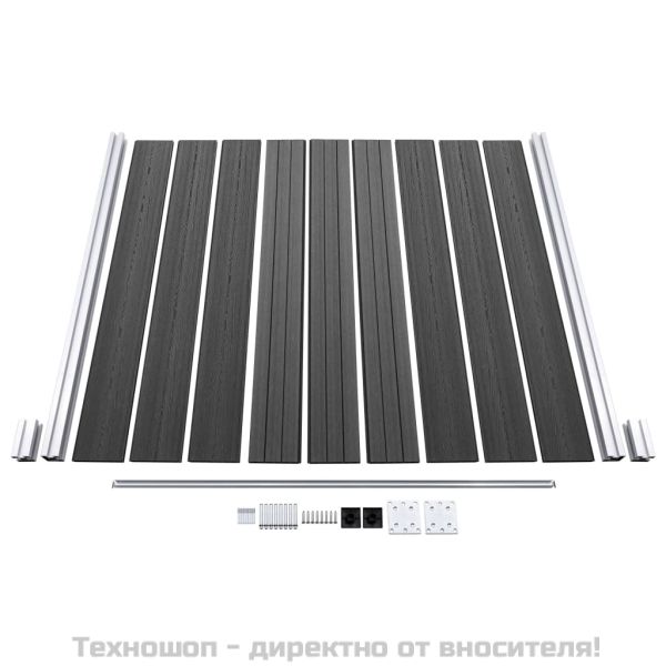 Ограден панел, WPC, 180x186 см, черен