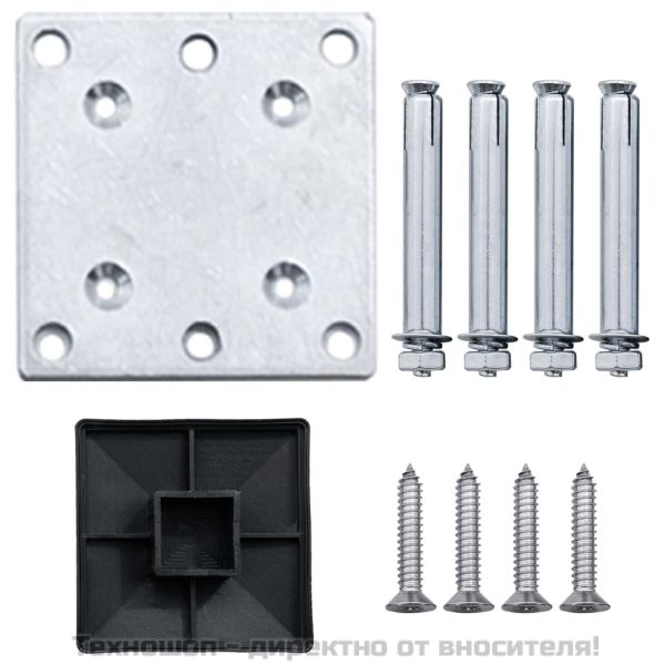 Ограден панел, WPC, 95x(105-180) см, черен