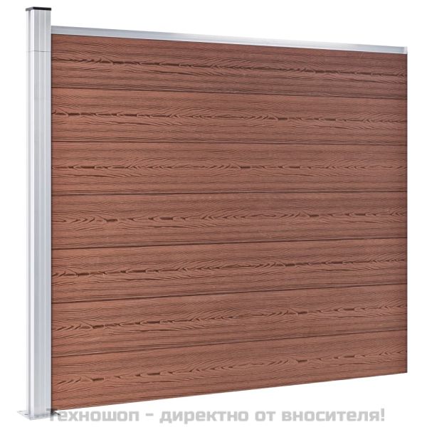 Ограден панел, WPC, 175x146 см, кафяв