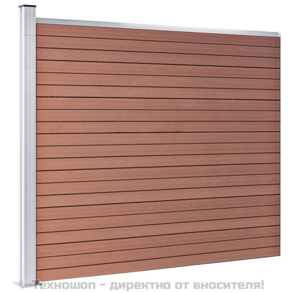 Ограден панел, WPC, 175x146 см, кафяв