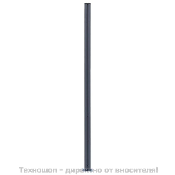 Оградни колове, 2 бр, тъмносиви, 185 см, алуминий