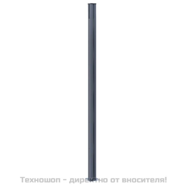Оградни колове, 2 бр, тъмносиви, 185 см, алуминий