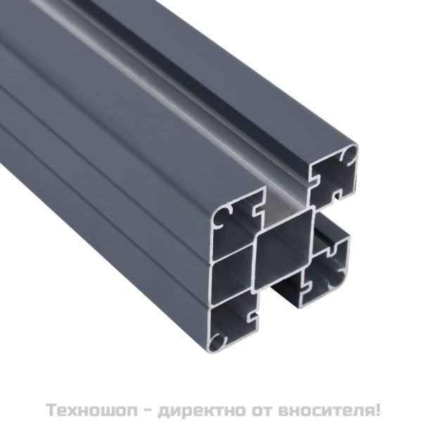 Оградни колове, 2 бр, тъмносиви, 185 см, алуминий