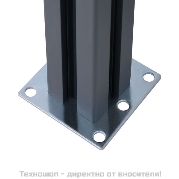 Оградни колове, 2 бр, тъмносиви, 185 см, алуминий