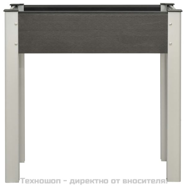 Градинска повдигната леха, 75x40x75 см, WPC, сива