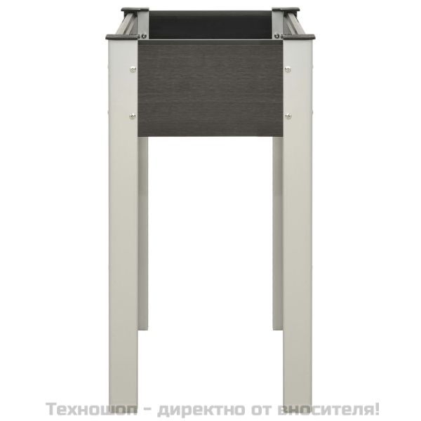 Градинска повдигната леха, 75x40x75 см, WPC, сива