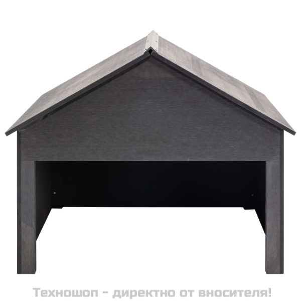 Гараж за косачка за трева, сив, 80x80x70 см, WPC