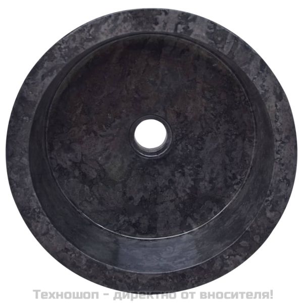 Черна мивка, Ø40x15 см, мрамор