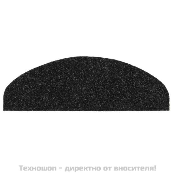 Изтривалки за стълби, самозалепващи се, 10 бр., 65x21x4 см, черни, полукръгли, големи