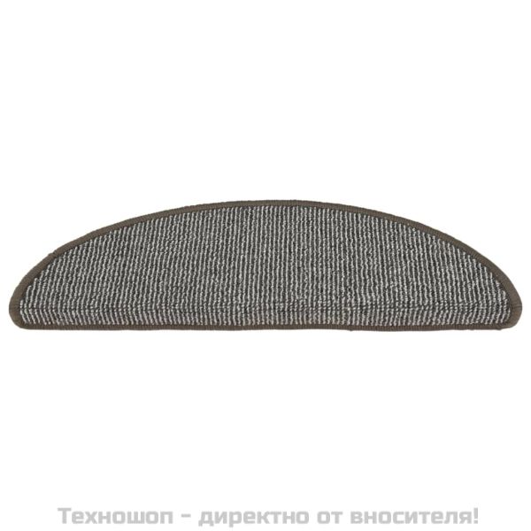Изтривалки за стълби, 15 бр., 56x17x3 см, сиви, полукръгли