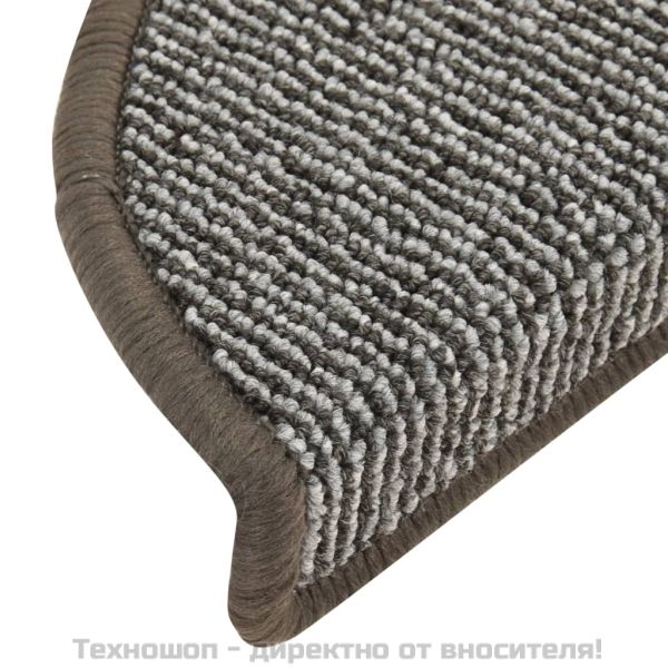 Изтривалки за стълби, 15 бр., 56x17x3 см, сиви, полукръгли