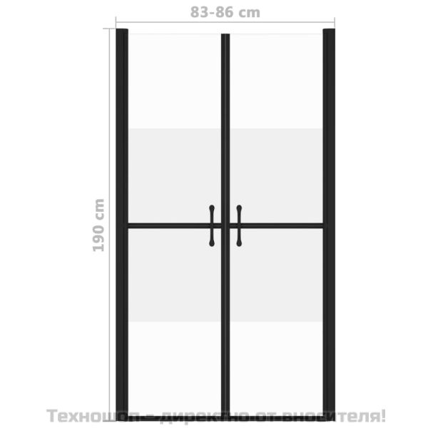 Врата за душ, полуматирано ESG стъкло, (83-86)x190 см