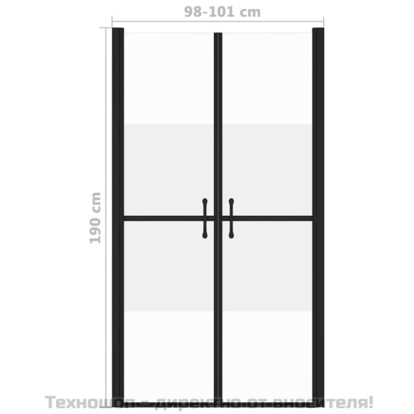Врата за душ, полуматирано ESG стъкло, (98-101)x190 см