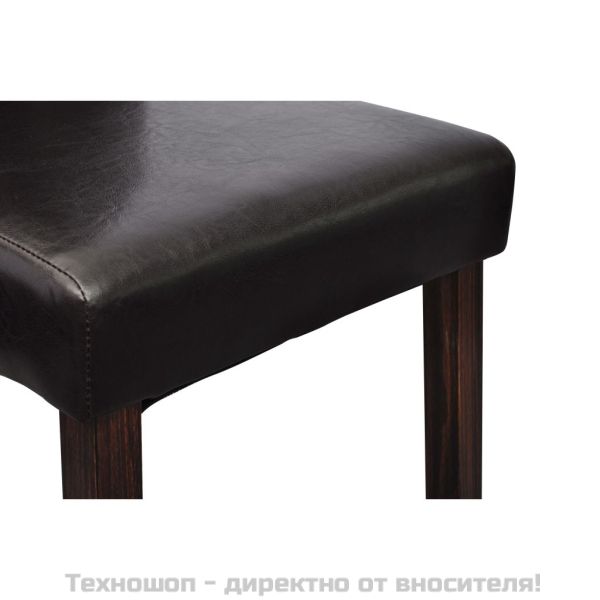 Tрапезни столове, 4 бр, черни, изкуствена кожа