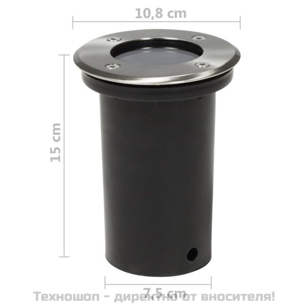 Градински лампи за вграждане в земя, 12 бр, кръгли