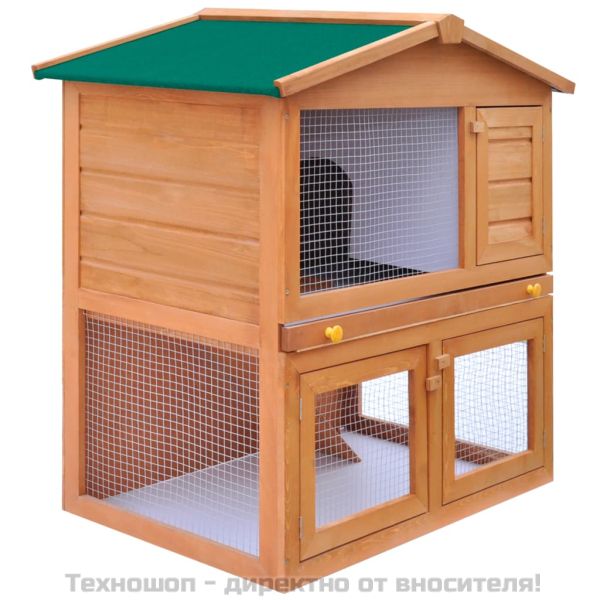 Външна клетка за зайци/други малки животни, 3 врати, дърво