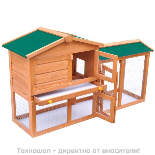 Външна голяма клетка за зайци/други малки животни, дърво