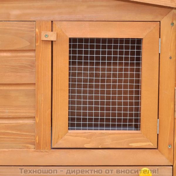 Външна голяма клетка за зайци/малки животни, с покриви, дървена