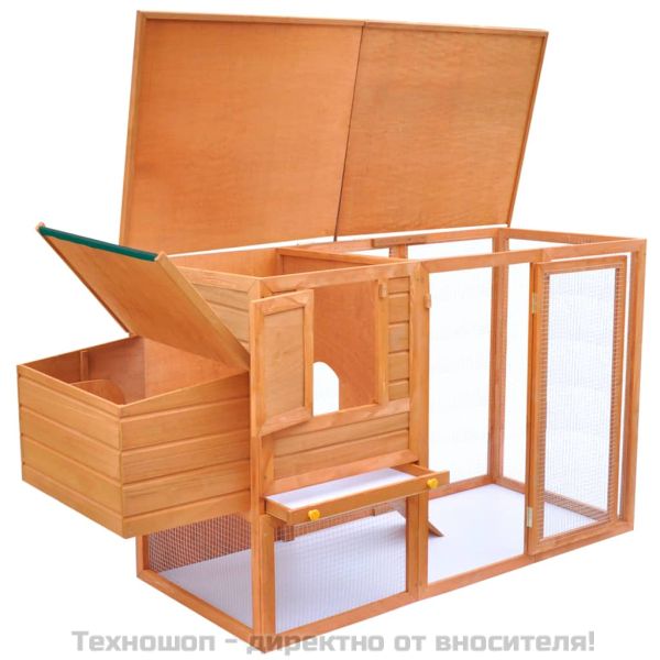 Кокошарник за открито с 1 отделение за яйца, дървен