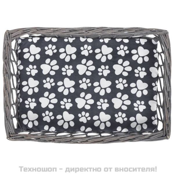 Върбово котешко дърво/къща/драскалка с възглавница, квадратно