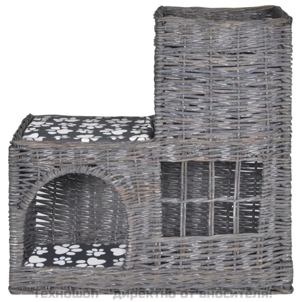 Върбово котешко дърво/къща/замък/драскалка с възглавница