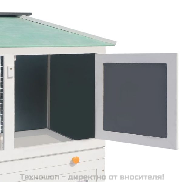 Дървена клетка за зайци с 2 нива