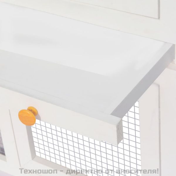 Дървена клетка за зайци с 2 нива