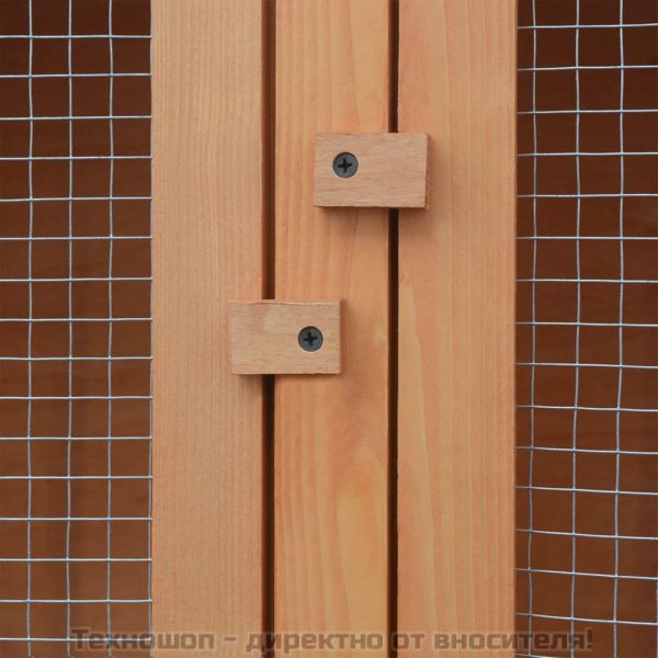 Дървена клетка за зайци с 6 отделения