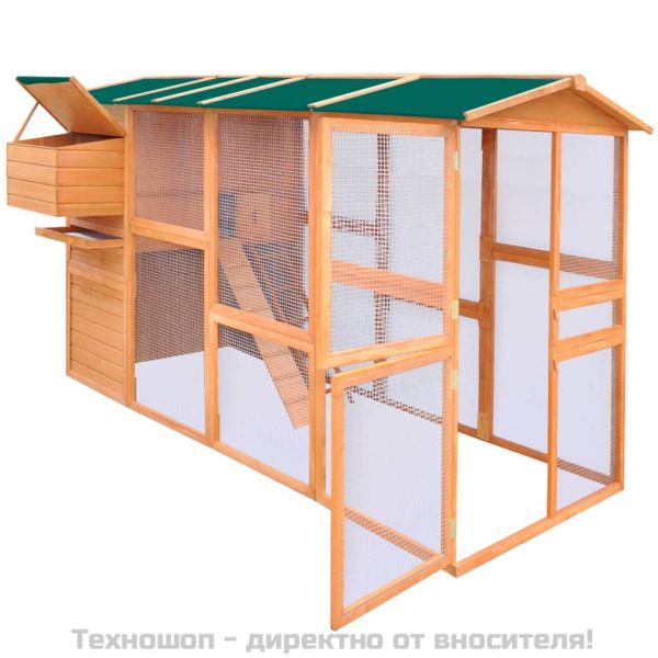 Птичарник/кокошарник, дърво, 295x163x170 см
