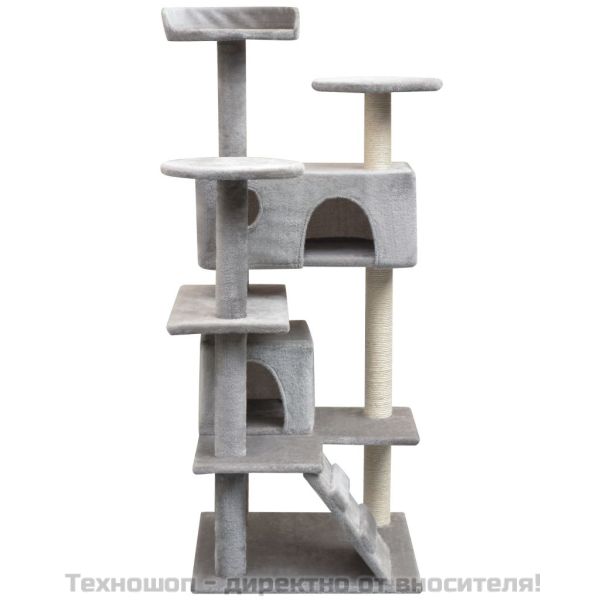 Котешко дърво със сизалени стълбове, 125 см, сиво