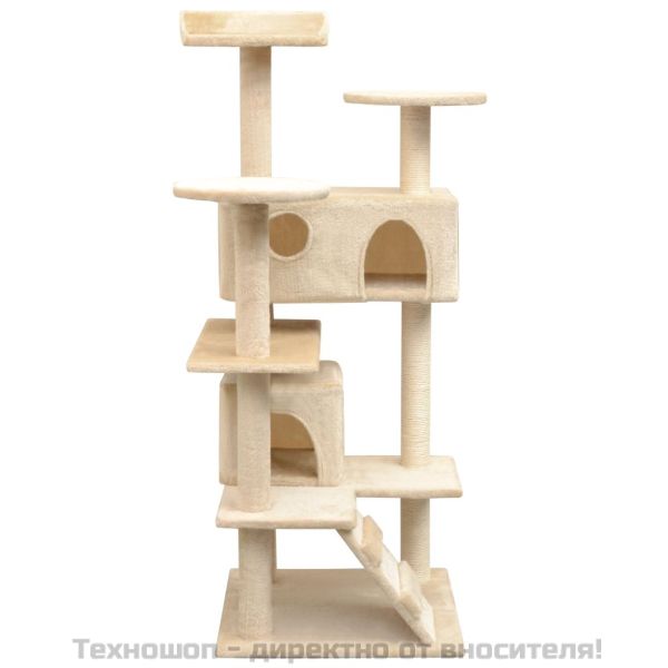 Котешко дърво със сизалени стълбове, 125 см, бежово
