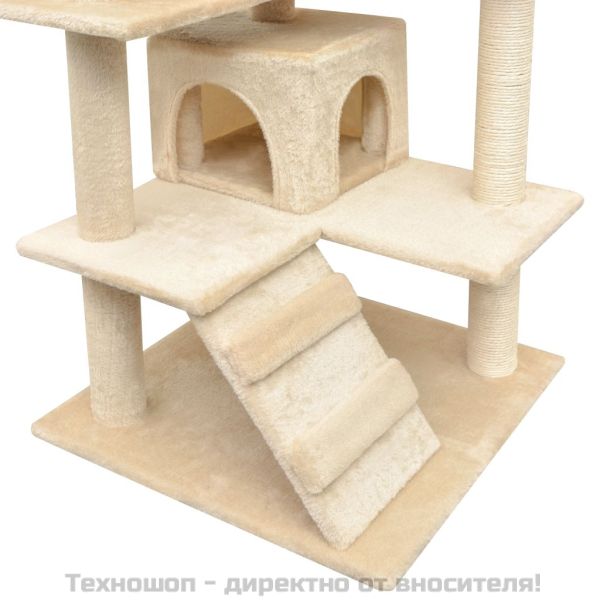 Котешко дърво със сизалени стълбове, 125 см, бежово