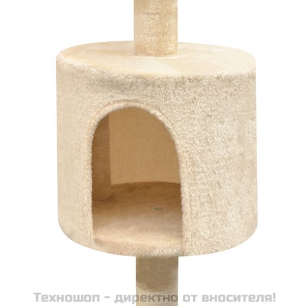 Котешко дърво със сизалени стълбове, 125 см, бежово