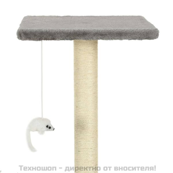Котешко дърво със сизалени стълбове, 95 см, сиво
