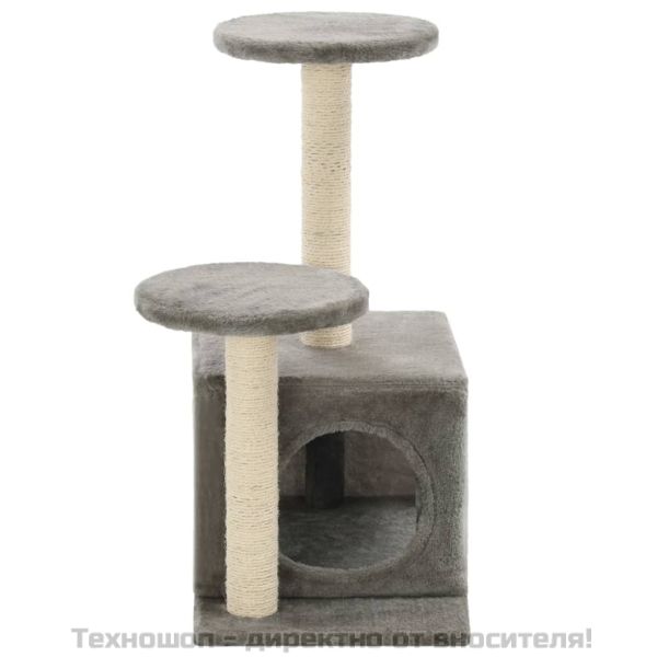 Котешко дърво със сизалени стълбове, 60 см, сиво