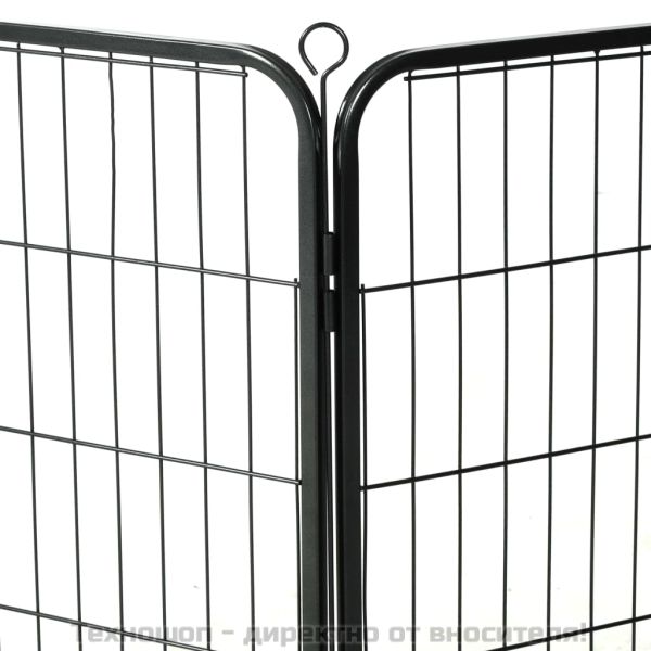 Заграждение за куче, 12 панела, стомана, 80x60 см, черно