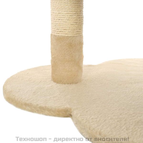 Котешко дърво със сизален стълб, 50 см, бежово и кафяво