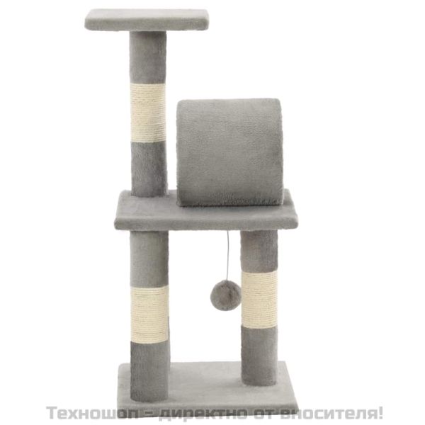 Котешко дърво със сизалени стълбове, 65 см, сиво