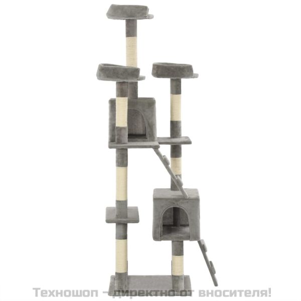 Котешко дърво със сизалени стълбове, 170 см, сиво