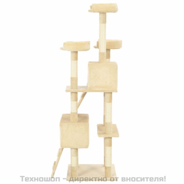 Котешко дърво със сизалени стълбове, 170 см, бежово