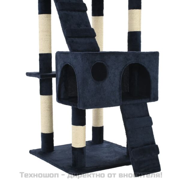 Котешко дърво със сизалени стълбове, 170 см, синьо