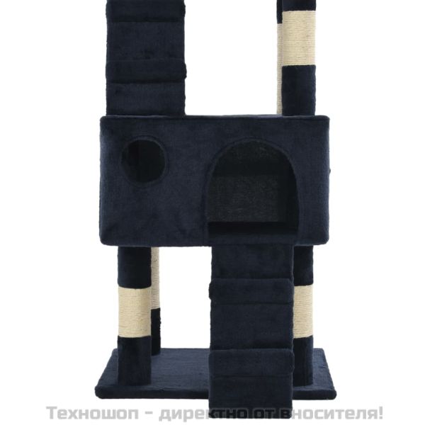Котешко дърво със сизалени стълбове, 170 см, синьо