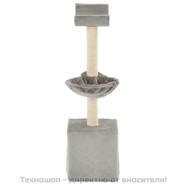 Котешко дърво със сизалени стълбове, 105 см, сиво