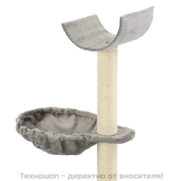 Котешко дърво със сизалени стълбове, 105 см, сиво