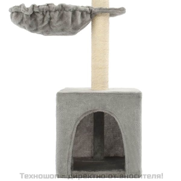 Котешко дърво със сизалени стълбове, 105 см, сиво