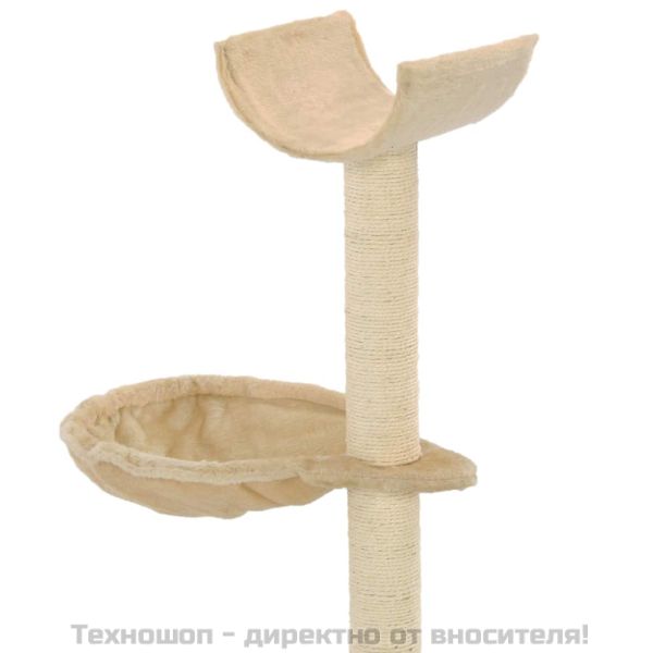 Котешко дърво със сизалени стълбове, 105 см, бежово